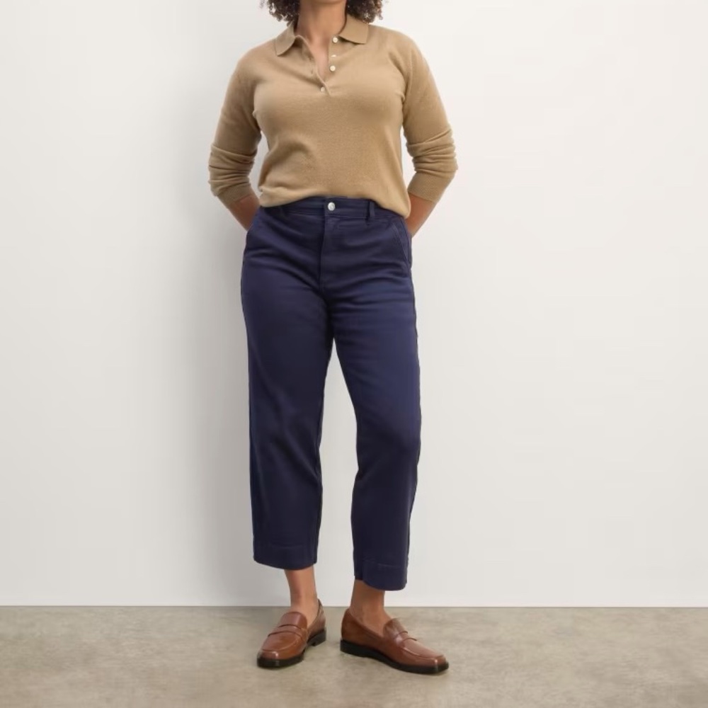 Everlane Utility Straight-Leg Pants, Navy, sz 6, LIKE NEW